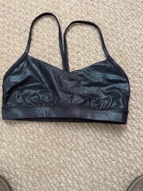 Lululemon Blue/Black Metallic Flow Y Bra